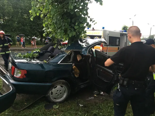 У Хмельницькому автомобіль «Audi» врізався у дерево. Водій загинув на місці. З'явились фото з місця аварії — фото 4