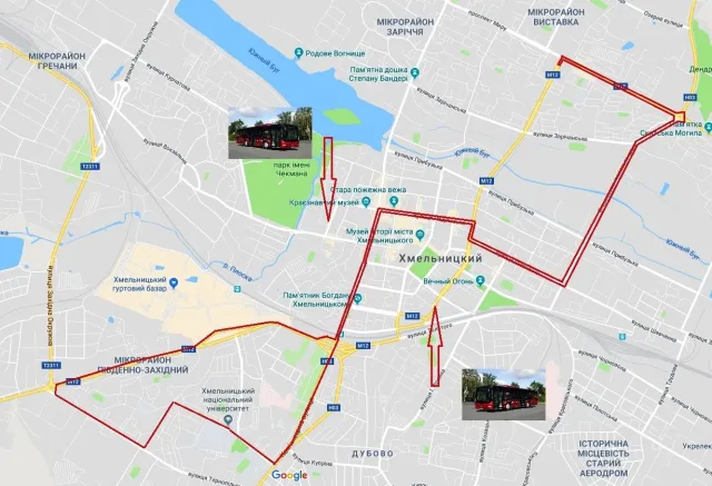 У Хмельницькому тимчасово змінять схему руху нового автобусного маршруту «Катіон – Автовокзал №1» — фото 1