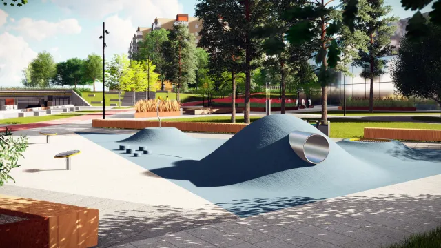Пішохідний фонтан, скейт-парк та дитяча зона: яким буде «Hreblya Square» у Хмельницькому — фото 3